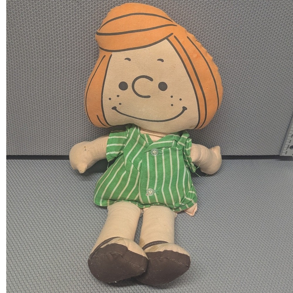 Vintage 1966 Peanuts Peppermint Patty Cloth Rag Doll Collectible Plush Toy 14"